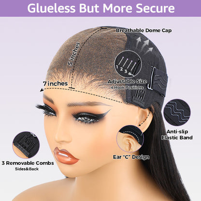 Glueless Chocolate Brown Layered Cut Face Framing Body Wave Pre-Cut Lace Wear Go Wig